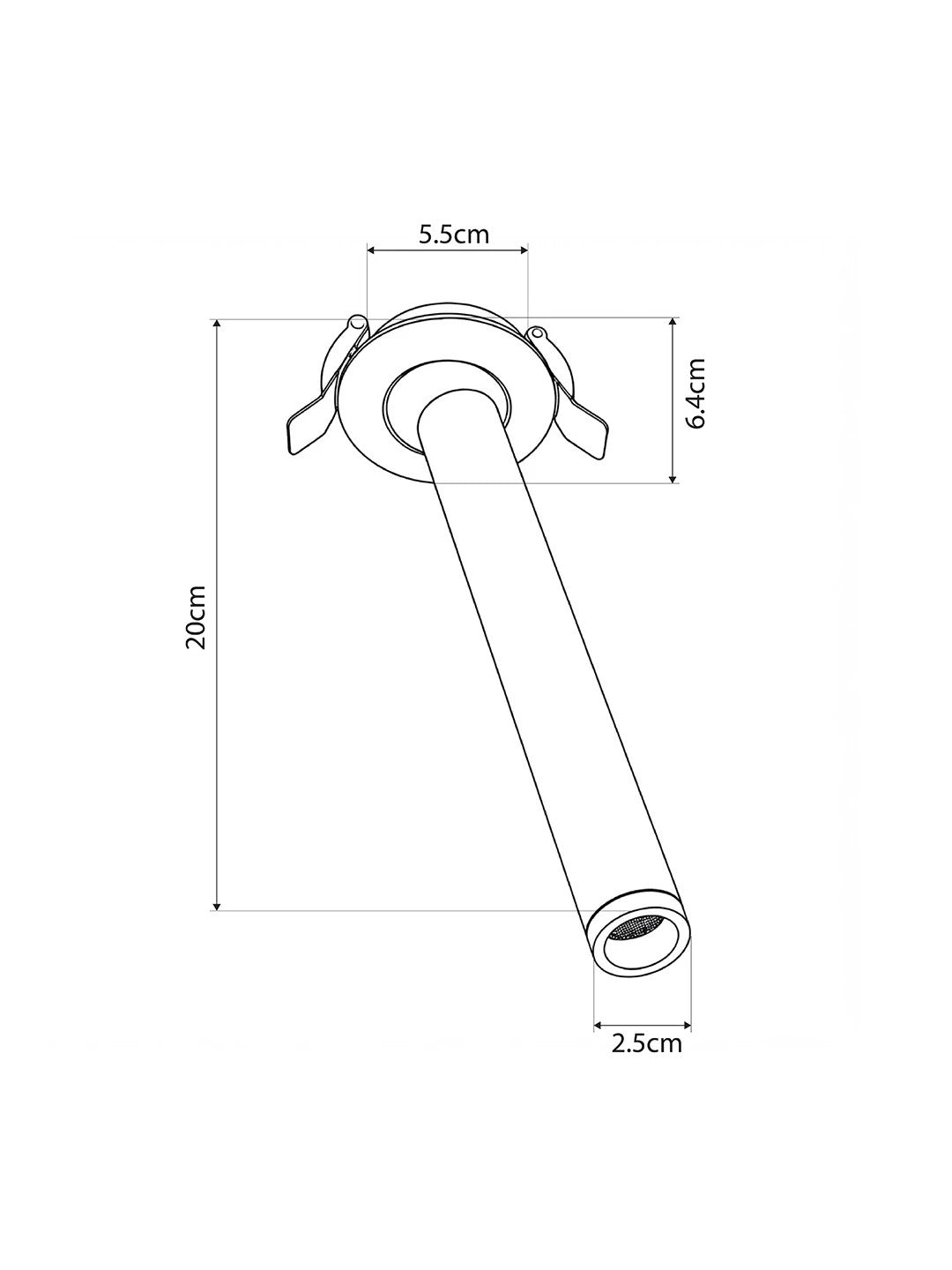 DALE KLV-101-0386 Χωνευτό Κινούμενο Φωτιστικό Downlight Σποτ LED 5W 625lm 38° AC 220-240V IP20 Θερμό Λευκό 2700K - Bridgelux COB Chip & TÜV SÜD Driver - Μαύρο Ματ - Μ6.4 x Π6.4 x Υ20 / Q5.5εκ