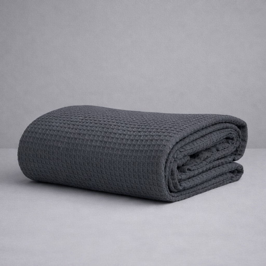 Κουβέρτα Πικέ Υπερ/πλη Waffle 230x245εκ Dark Grey