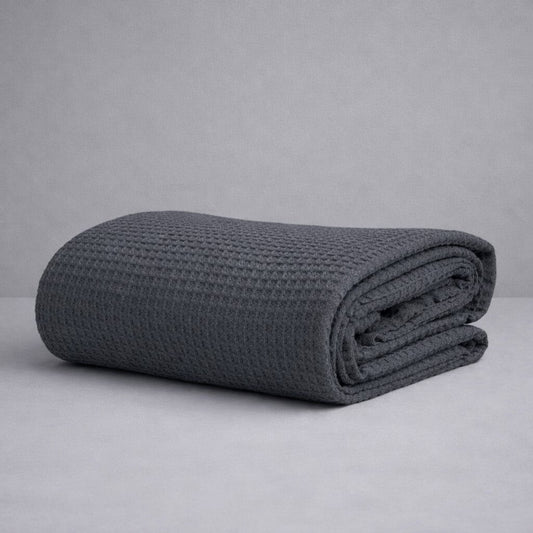 Κουβέρτα Πικέ Υπερ/πλη Waffle 230x245εκ Dark Grey