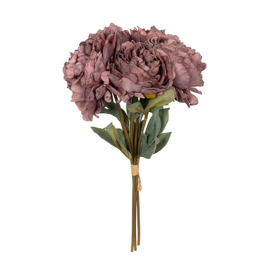 DARK PINK PEONY FLOWER BOUQUET 21085 Τεχνητό Διακοσμητικό Μπουκέτο Σκούρο Ροζ Παιώνιας Y43cm