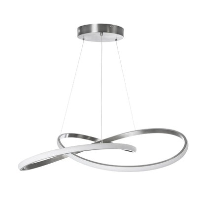 DEXTER 60915 Κρεμαστό Φωτιστικό Οροφής Design LED CCT 90W 10080lm 300° AC 220-240V - Εναλλαγή Φωτισμού μέσω Τηλεχειριστηρίου All In One Ψυχρό 6000k+Φυσικό 4500k+Θερμό 2700k Dimmable Φ73cm - Νίκελ Βούρτσας