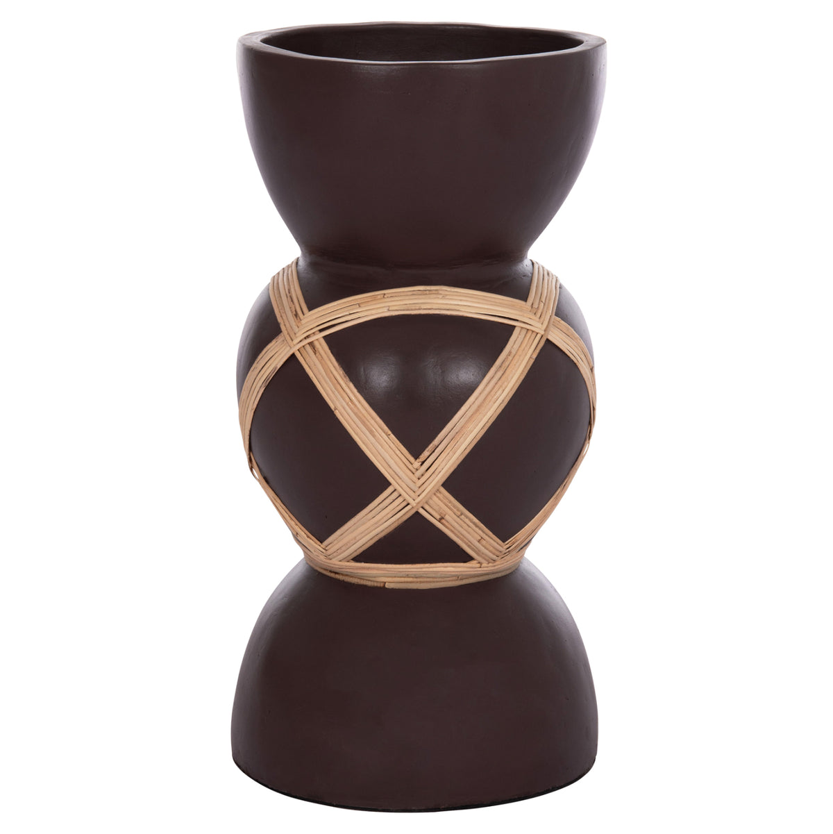 ΔΙΑΚΟΣΜΗΤΙΚΟ ΒΑΖΟ ΔΑΠΕΔΟΥ MAYNARD TERRACOTTA ΣΟΚΟΛΑΤΙ RATTAN Φ32x62.5