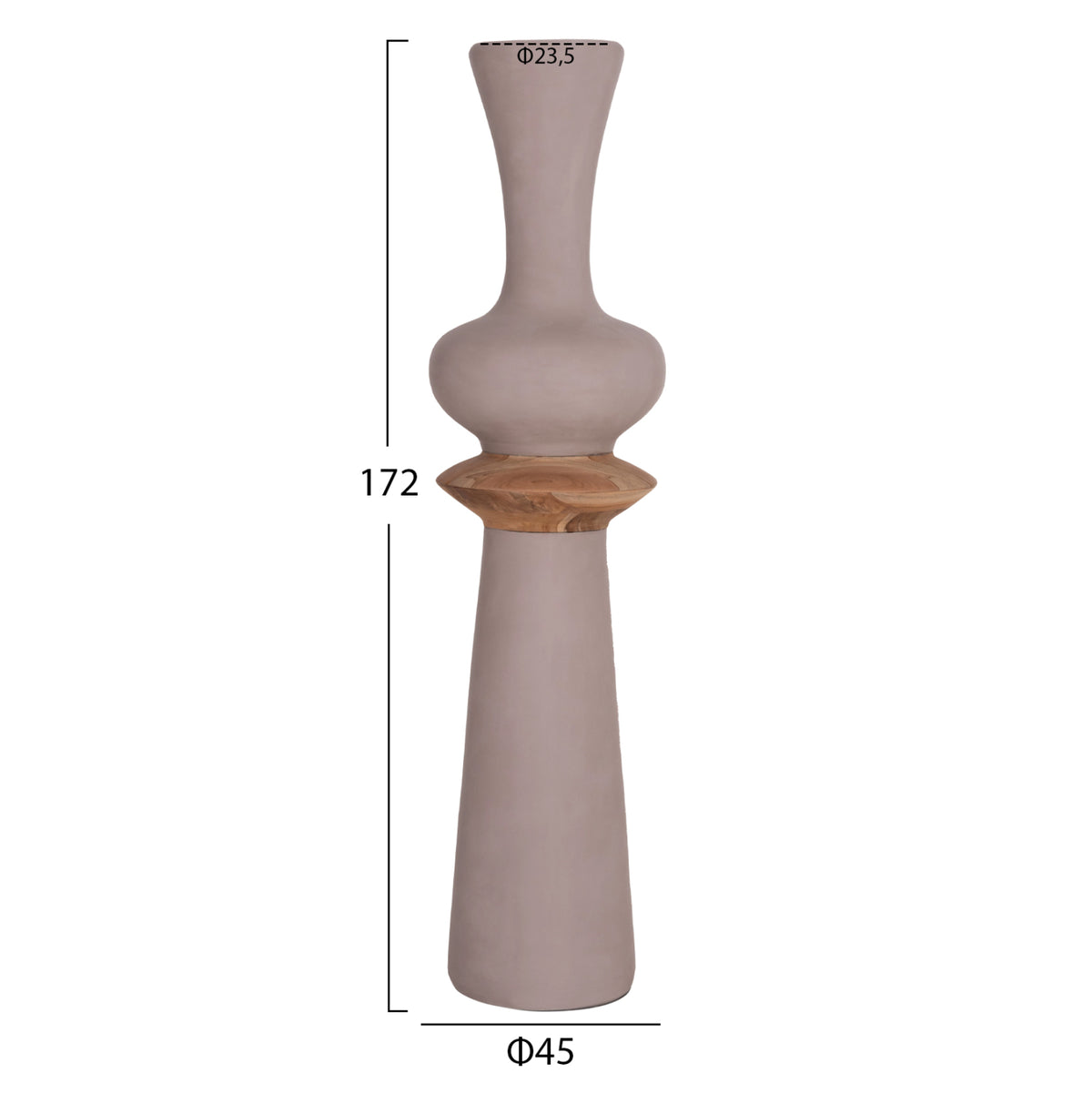 ΔΙΑΚΟΣΜΗΤΙΚΟ ΒΑΖΟ ΔΑΠΕΔΟΥ NEBULA FIBER CEMENT TAUPE ΞΥΛΟ ΤΕΑΚ Φ45x172