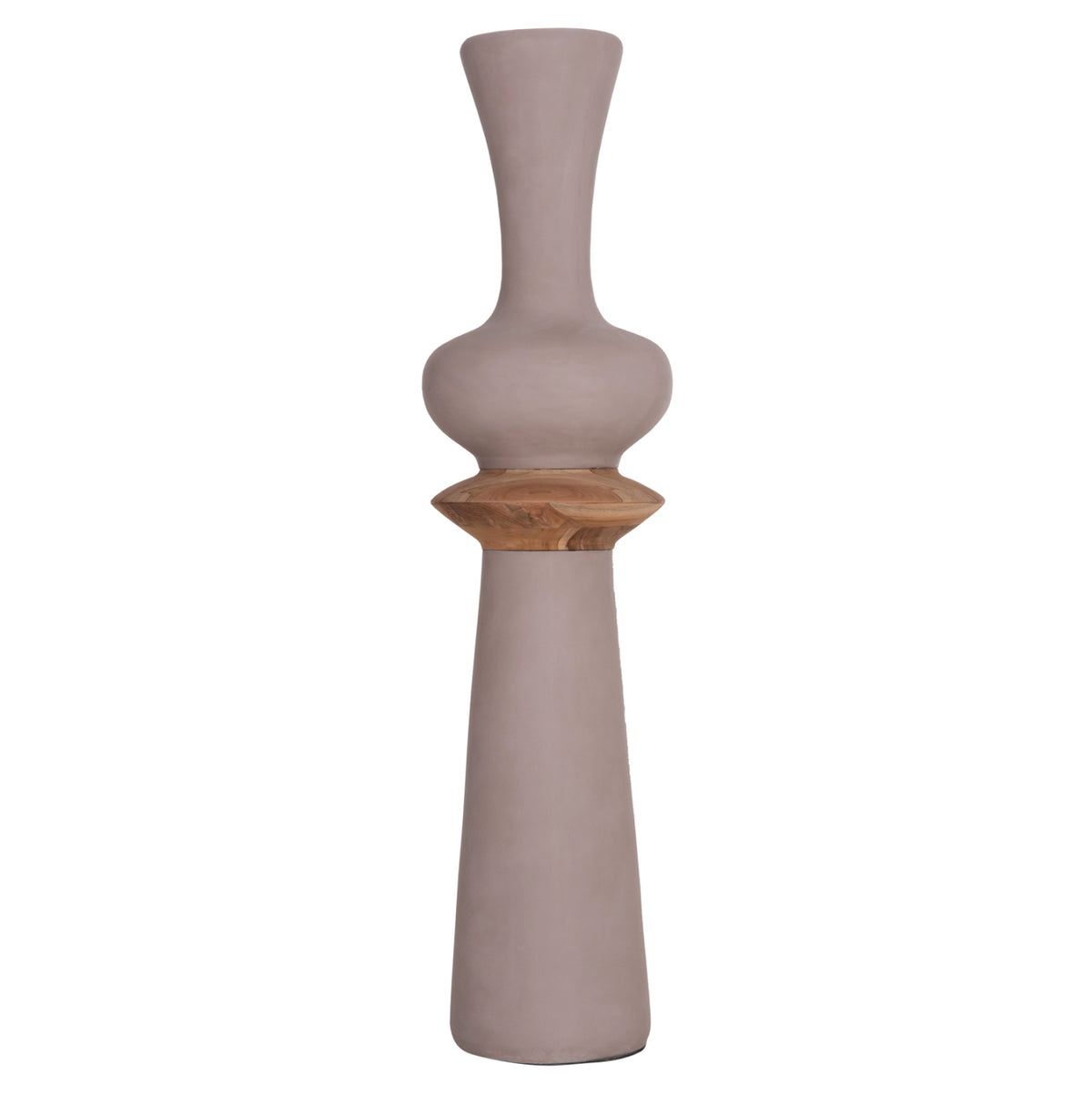 ΔΙΑΚΟΣΜΗΤΙΚΟ ΒΑΖΟ ΔΑΠΕΔΟΥ NEBULA FIBER CEMENT TAUPE ΞΥΛΟ ΤΕΑΚ Φ45x172
