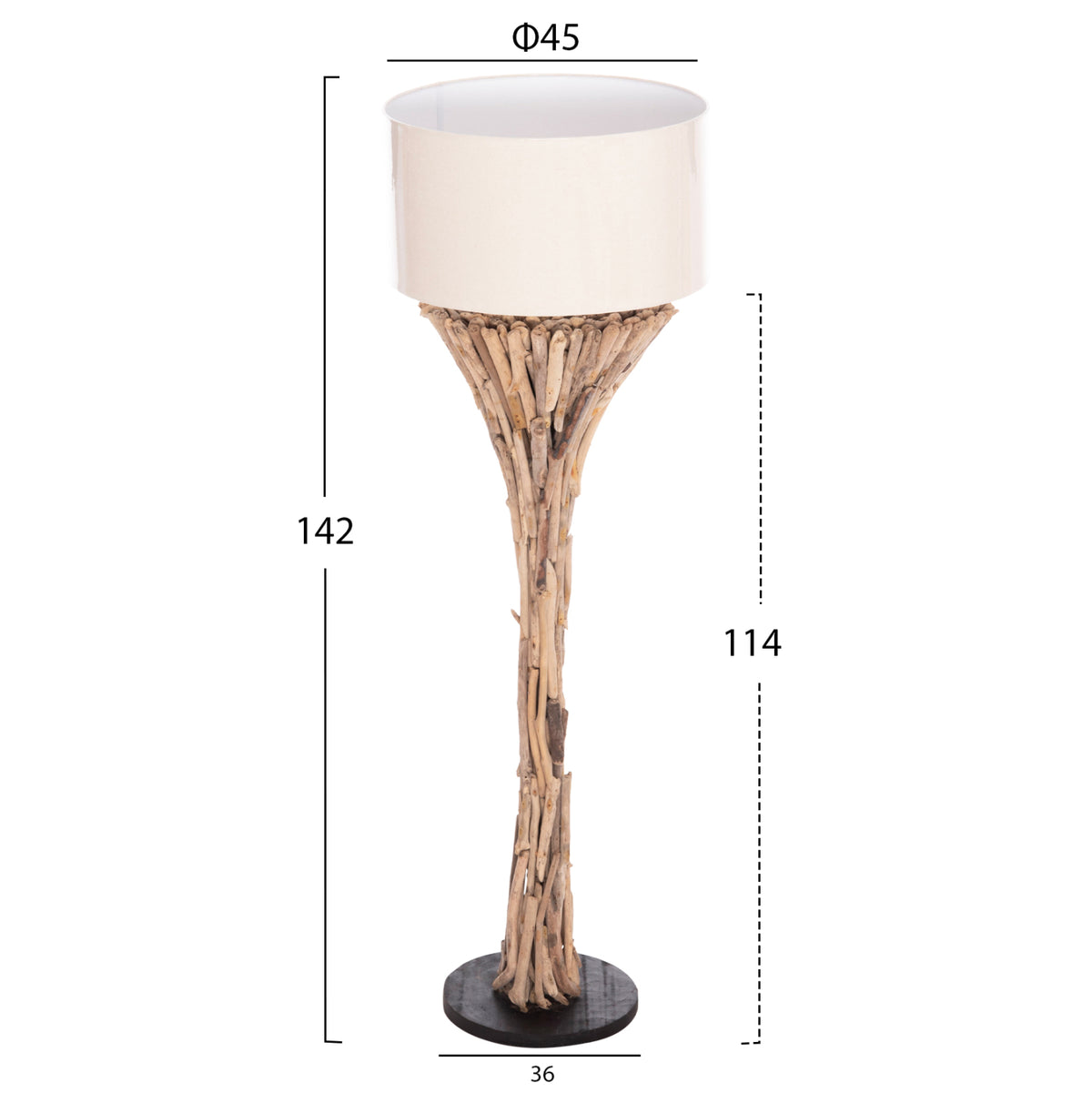 ΔΙΑΚΟΣΜΗΤΙΚΟ ΦΩΤΙΣΤΙΚΟ ΔΑΠΕΔΟΥ ALTAR DRIFTWOOD ΛΕΥΚΟ PVC Φ45x142