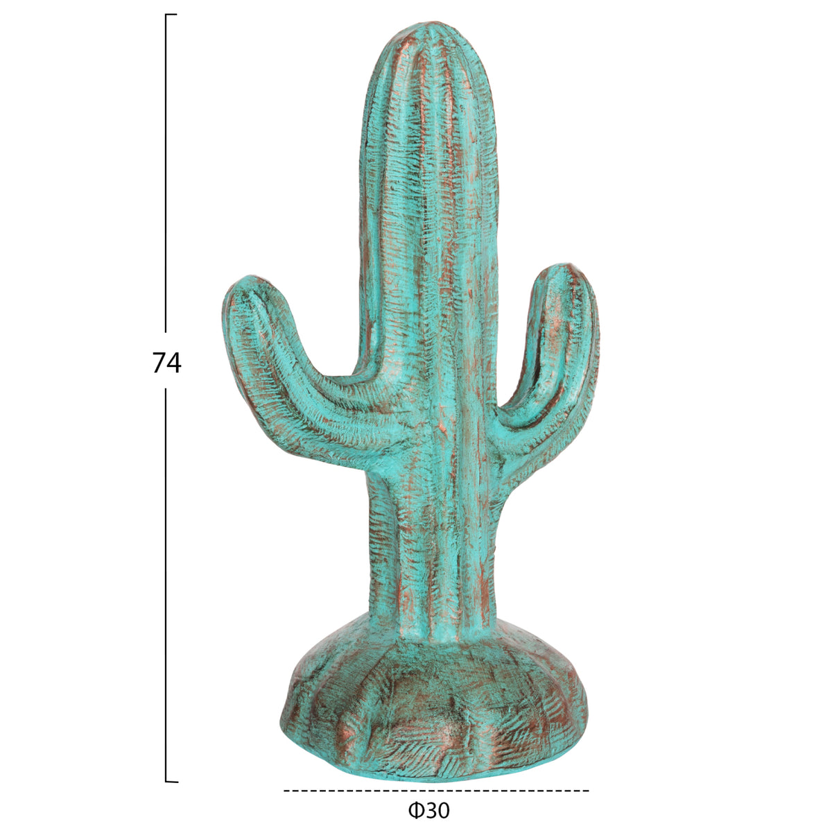ΔΙΑΚΟΣΜΗΤΙΚΟΣ ΚΑΚΤΟΣ ΔΑΠΕΔΟΥ CACTUS ΓΥΨΟΣ ΣΕ ΤΙΡΚΟΥΑΖ 42x30x74