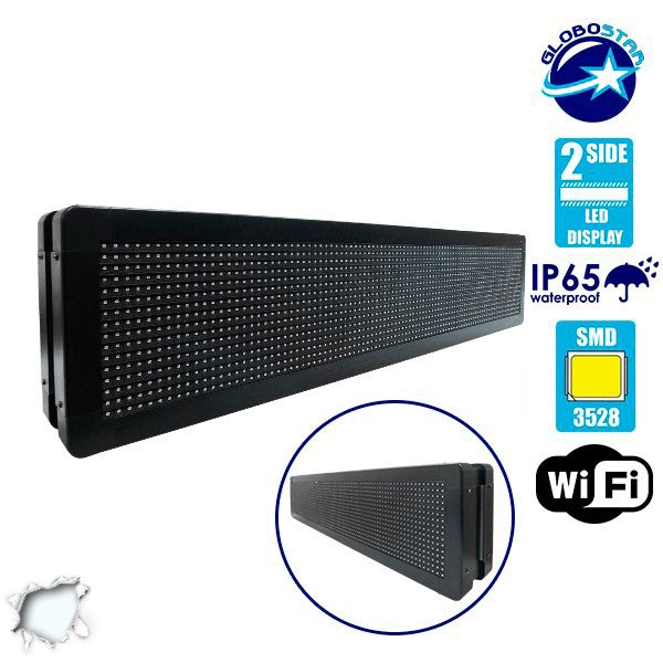 DISPLAY 90300 Κυλιόμενη Ψηφιακή Επιγραφή P10 Διπλής Όψης LED AC 220-240V Αδιάβροχο IP65 Ψυχρό Λευκό 6000K - WiFi Control μέσω FK APP - Αισθητήρας Θερμοκρασίας & Υγρασίας - Μ104 x Π12 x Υ20