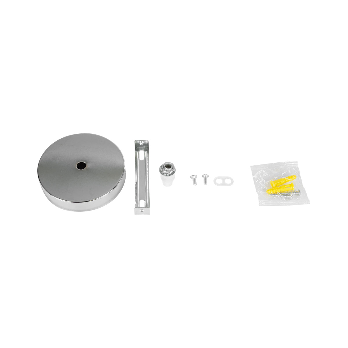 DIY 77502 Επιτοίχια Στρογγυλή Ροζέτα - Βάση για 1 Κρεμαστό Φωτιστικό - Φ10 x Υ2cm - Χρώμιο / Νίκελ - Μεταλλικό