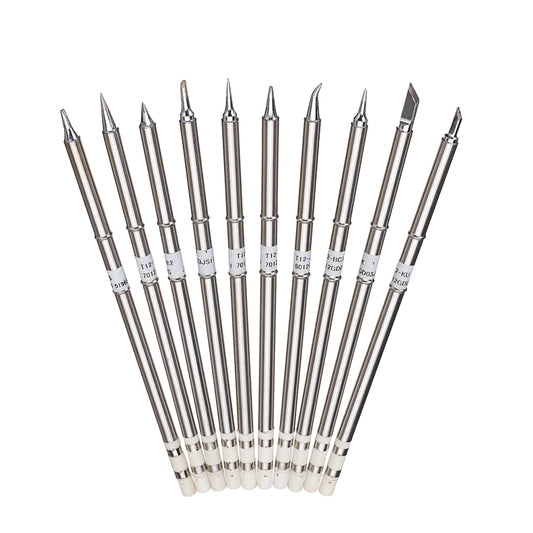DRILLPRO-T12 79977 Σετ 10 Κεφαλών για Σταθμό Συγκόλλησης/Κολλητήρι Συμβατές με Μοντέλα HAKKO FX951 & FX952 - Μ15.5 x Π15.5 x Υ2 - Πακέτο 10 Τεμαχίων