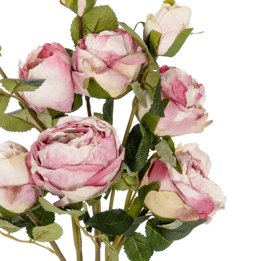 DUSTY PINK ROSE BOUQUET 21083 Τεχνητό Διακοσμητικό Μπουκέτο Τριαντάφυλλα Ανοιχτό Ροζ Y63cm