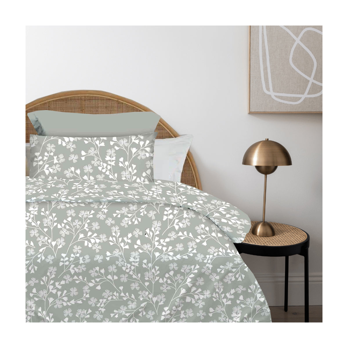 Σετ Σεντόνια 2x(1,75x2,60εκ) + 1x(52x72εκ) Daisy Grey