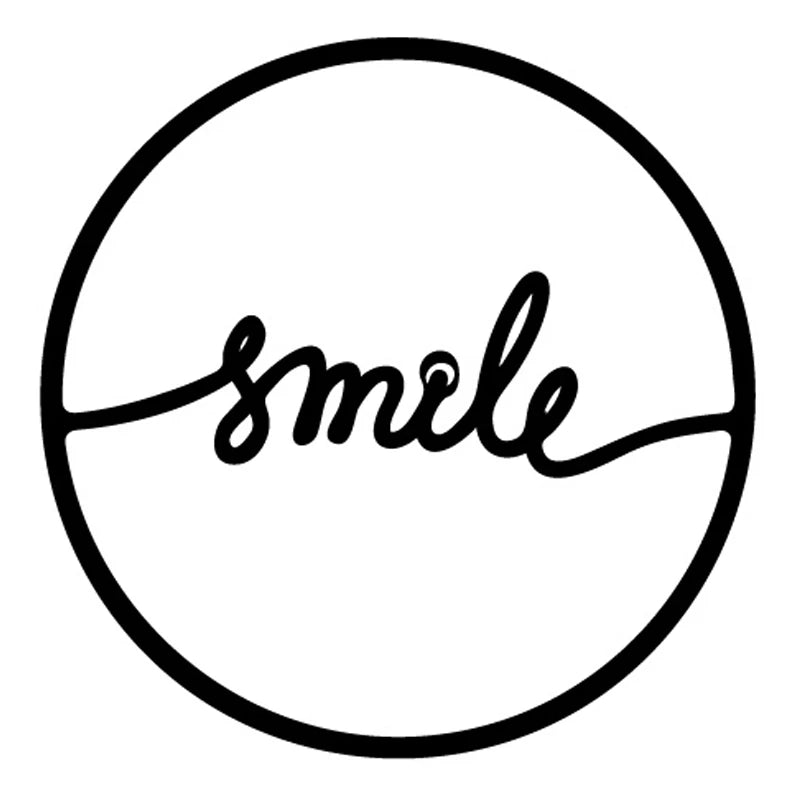 Διακοσμητικό Τοίχου Smile Μεταλλικό Χρώμα Μαύρο 45x2X45