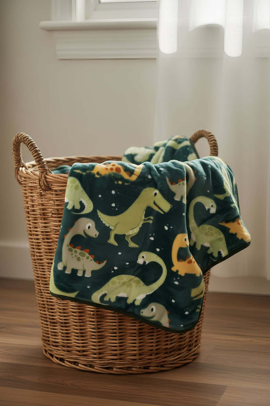 Βρεφική Κουβέρτα Κούνιας Βελουτέ Dinosaurs 110x140εκ