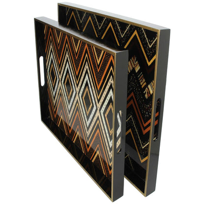 Δίσκος Σερβιρίσματος Φυσικό MDF 50x35x4 Σετ 2 Τμχ