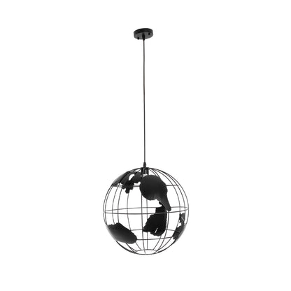 EARTH 01663 Vintage Κρεμαστό Φωτιστικό Οροφής με Ντουί 1 x E27 AC 220-240V IP20 - Μαύρο - Μ41 x Π41 x Υ41