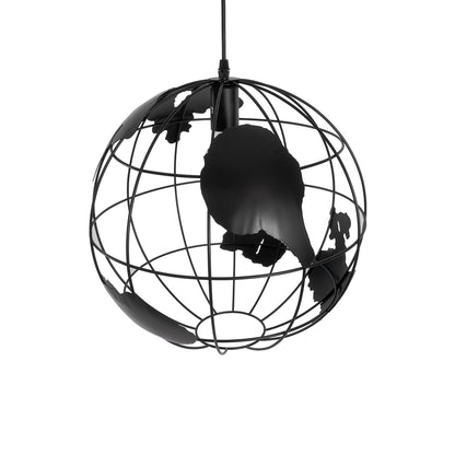 EARTH 01663 Vintage Κρεμαστό Φωτιστικό Οροφής με Ντουί 1 x E27 AC 220-240V IP20 - Μαύρο - Μ41 x Π41 x Υ41
