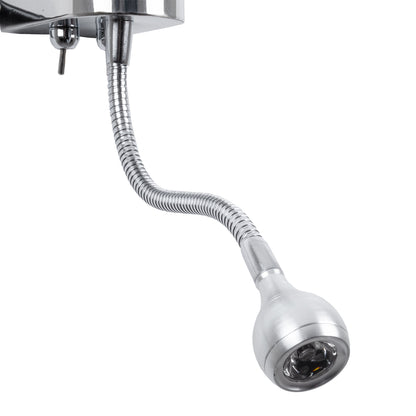 ELEGANT 01493 Μοντέρνο Επιτοίχιο Φωτιστικό Απλίκα με LED Βραχίονα Δίφωτο 1 x E27 IP20 Λευκό Ύφασμα με Ασημί Μέταλλο - Μ26.5 x Π15 x Υ43cm