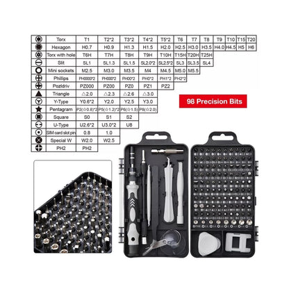 ELEKIT 79999 Ολοκληρωμένο Mini DIY ΚΙΤ με 115 Μικροεργαλεία σε 1 Βαλιτσάκι για Επισκευές Κινητών Τηλεφώνων, Laptop, Οπτικών & κλπ Μικροεπισκευών