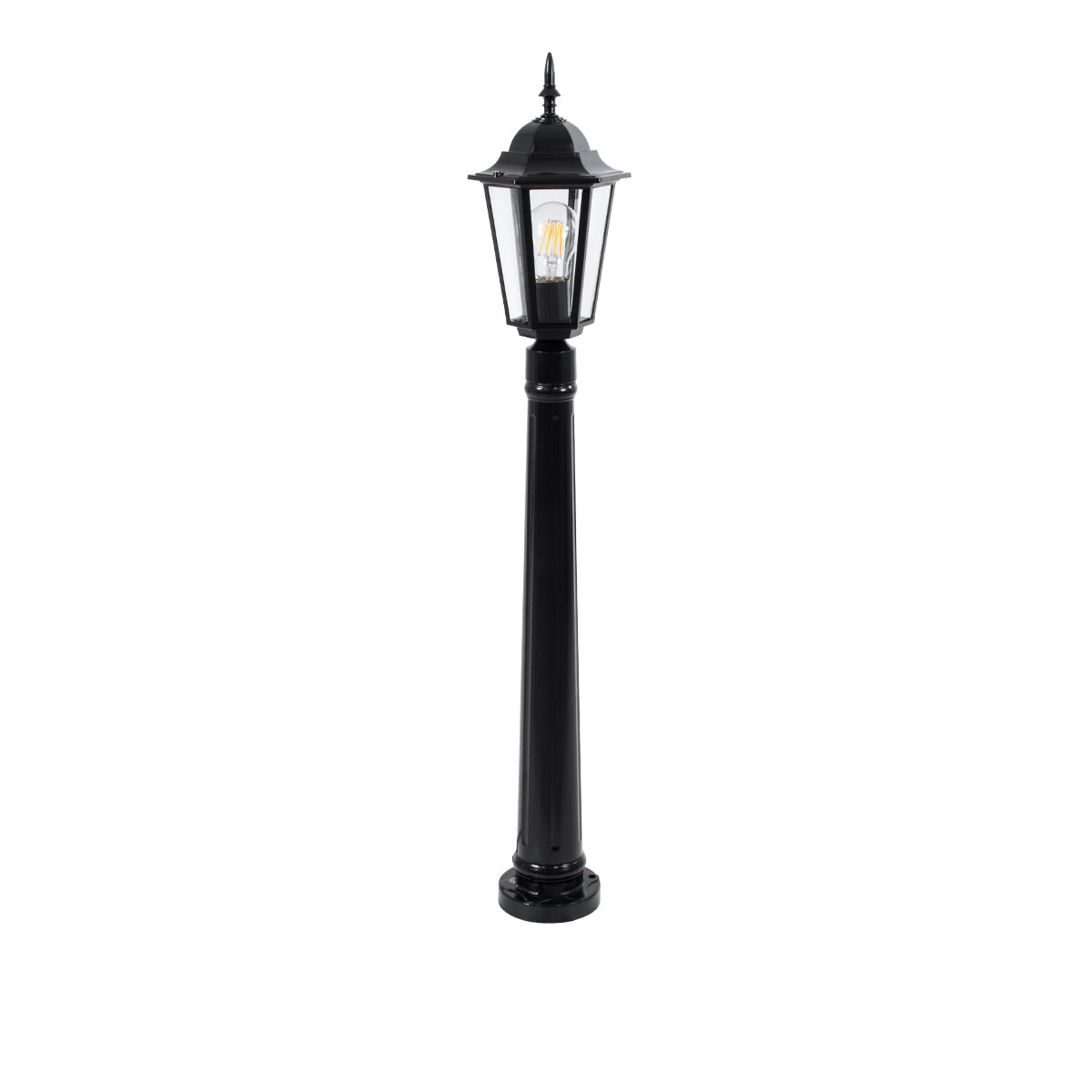 ELLIPSE 01401 Vintage Φωτιστικό Κολωνάκι Κήπου Μονόφωτο 1 x E27 Μαύρο Μεταλλικό Πλέγμα L17 x W16 x H105cm