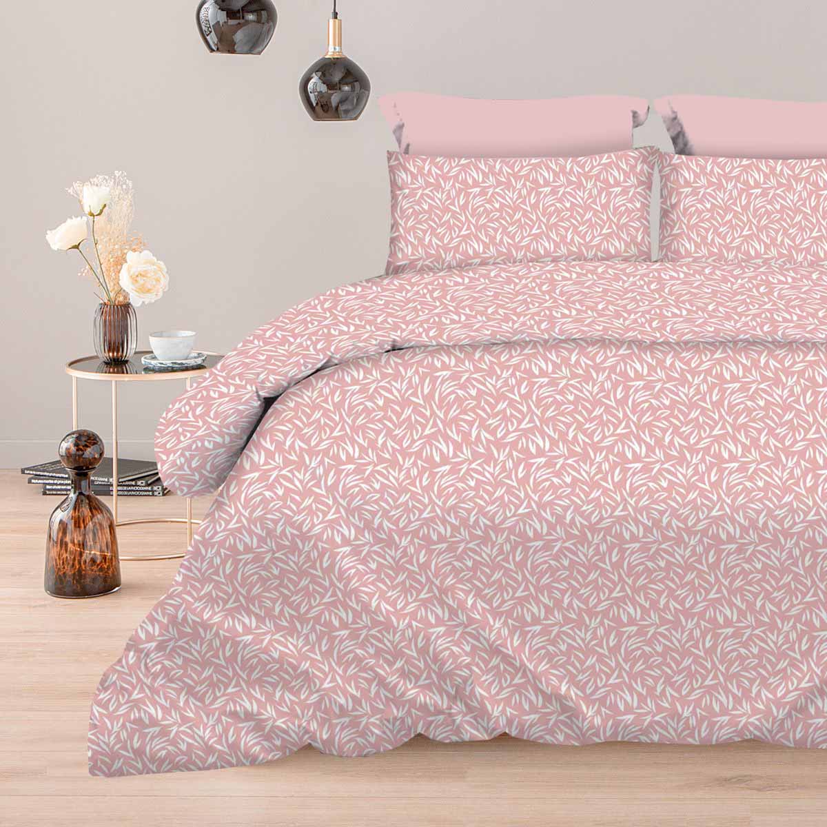 Σετ Σεντόνια 2x(2,45x2,60εκ) + 2x(52x72εκ) Emelia Dusty Rose