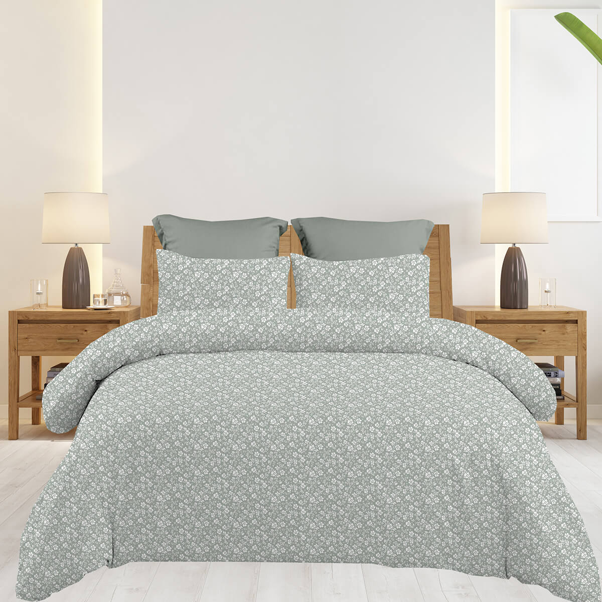 Σεντόνια King Size Σετ 2 x 2.60x2.80εκ + 2 x 52x72εκ Emily Grey