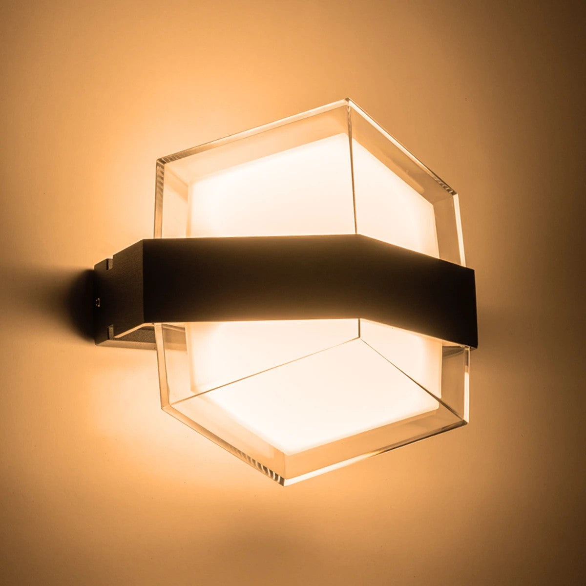 EMPIRE 60781 Μοντέρνο Φωτιστικό Τοίχου - Απλίκα LED 12W 1200lm 120° AC 220-240V Αδιάβροχο IP65 Θερμό Λευκό 2700K - Bridgelux SMD Chip & TÜV SÜD Driver - Μαύρο Ματ - Μ18.5 x Π10 x Υ17.5