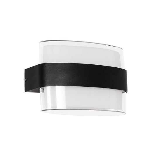 EMPIRE 60782 Μοντέρνο Φωτιστικό Τοίχου - Απλίκα LED 12W 1260lm 120° AC 220-240V Αδιάβροχο IP65 Φυσικό Λευκό 4500K - Bridgelux SMD Chip & TÜV SÜD Driver - Μαύρο Ματ - Μ18.5 x Π9 x Υ12