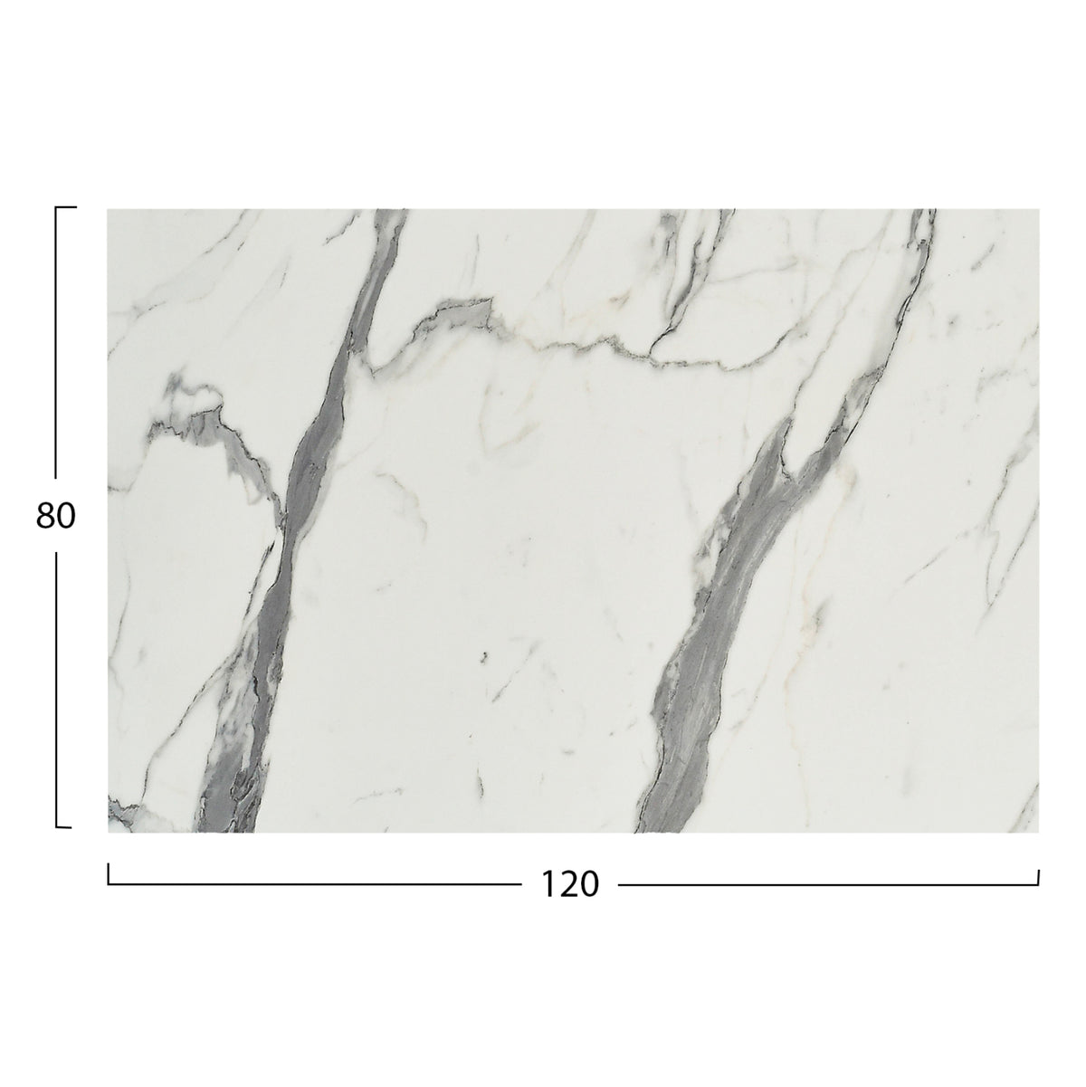 ΕΠΙΦΑΝΕΙΑ ΤΡΑΠΕΖΙΟΥ HPL ΟΡΘΟΓΩΝΙΑ WHITE MARBLE 120x80εκ