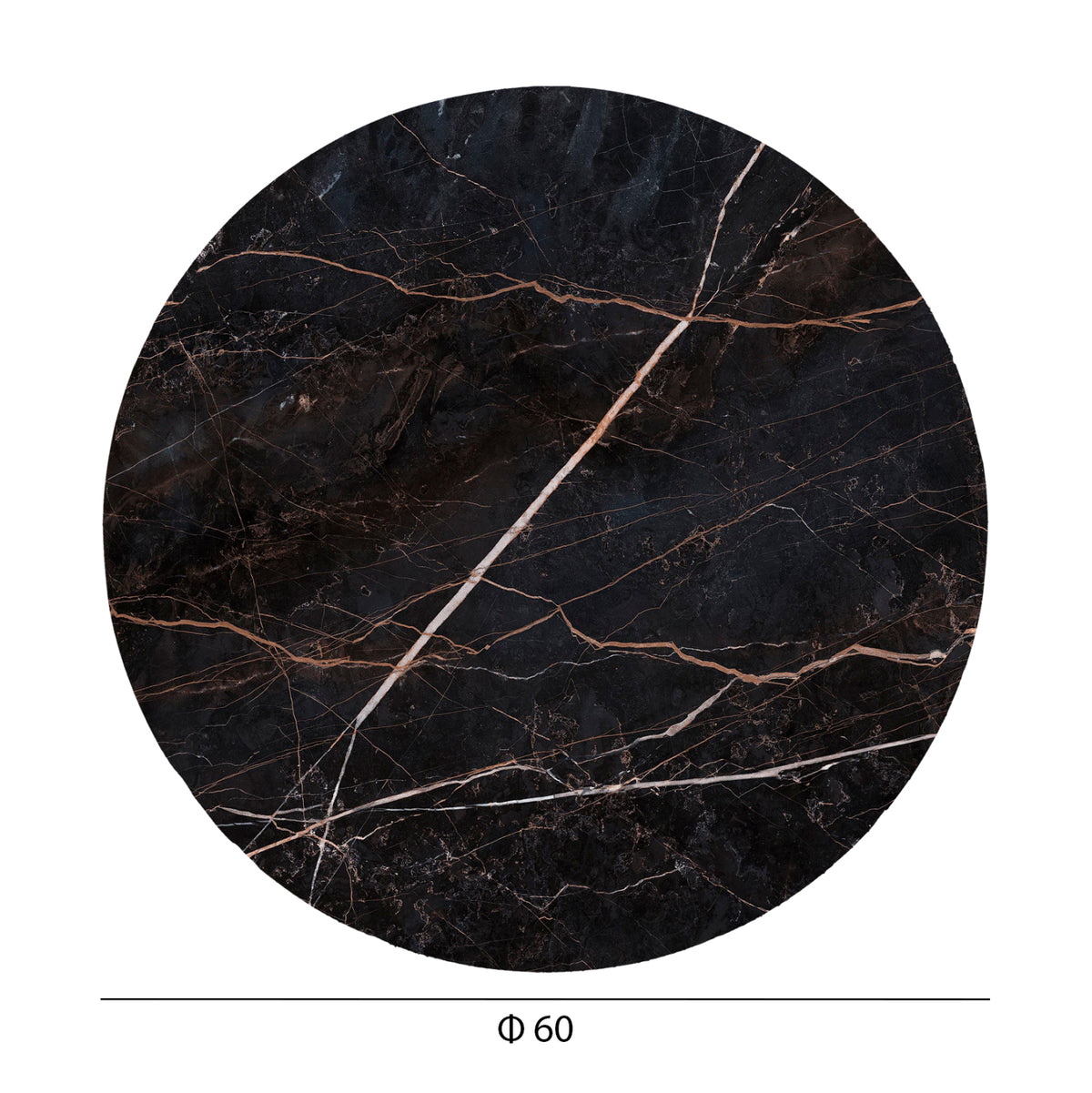 ΕΠΙΦΑΝΕΙΑ ΤΡΑΠΕΖΙΟΥ HPL ΣΤΡΟΓΓΥΛΗ BLACK MARBLE Φ60εκ