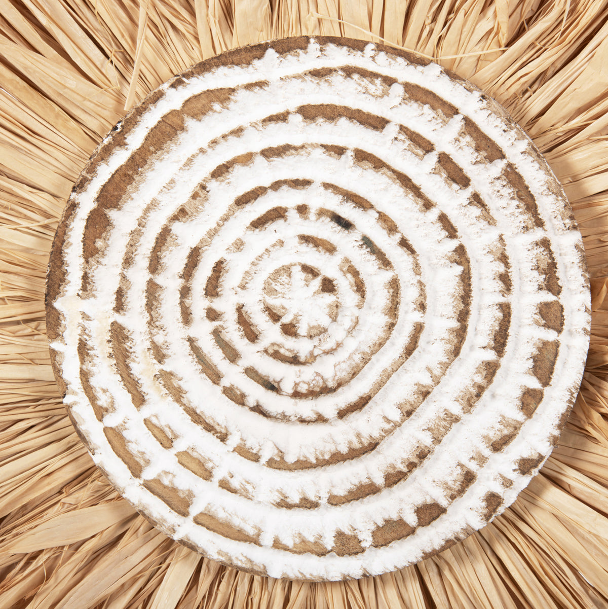 ΕΠΙΤΡΑΠΕΖΙΟ ΔΙΑΚΟΣΜΗΤΙΚΟ ΙΝΕΣ RAFFIA ΣΕ ΦΥΣΙΚΟ ΜΑΥΡΗ ΞΥΛΙΝΗ ΒΑΣΗ 18x9x43