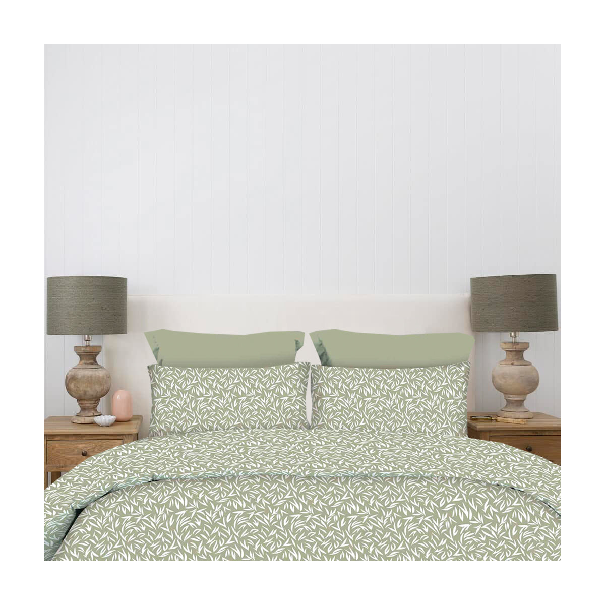 Σετ Σεντόνια 2x(2,45x2,60εκ) + 2x(52x72εκ) Emelia Olive