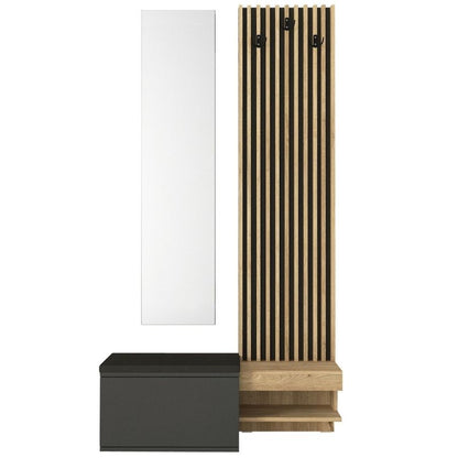 Έπιπλο Εισόδου Dumont Χρώμα Ανθρακί - Sepet Oak 104,8x35x198