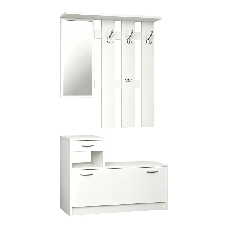 Έπιπλο Εισόδου Jentia με Καθρέπτη Λευκό MDF 100x24x186