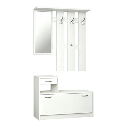 Έπιπλο Εισόδου Jentia με Καθρέπτη Λευκό MDF 100x24x186