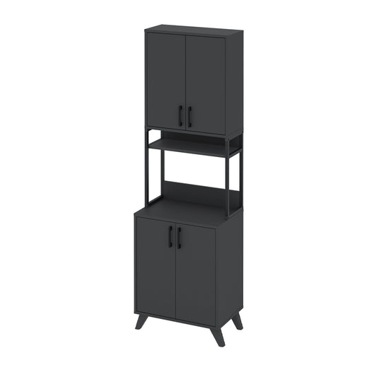 Έπιπλο Κουζίνας Sedef Χρώμα Ανθρακί 61x40x202,1