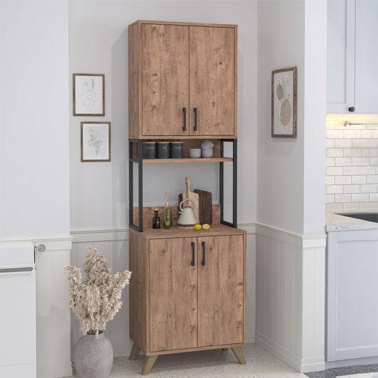 Έπιπλο Κουζίνας Sedef Χρώμα Pine Oak 61x40x202,1