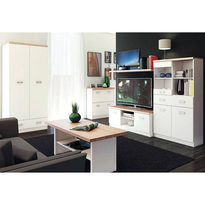 Έπιπλο TV 120x42x46 Λευκό-Sonoma με Δύο Ντουλάπια