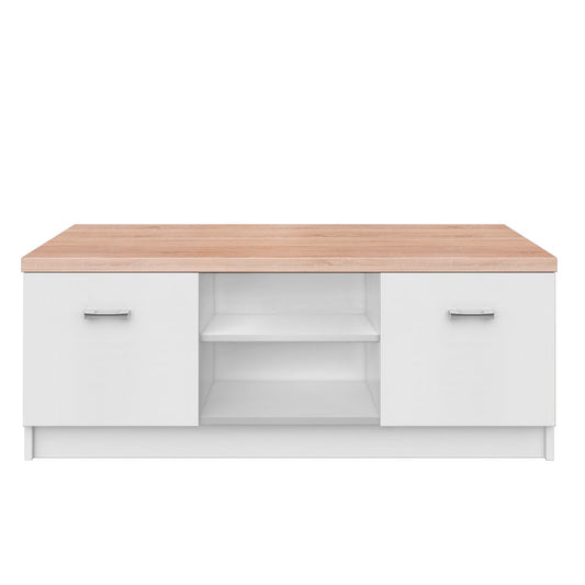 Έπιπλο TV 120x42x46 Λευκό-Sonoma με Δύο Ντουλάπια