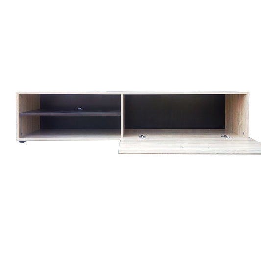 Έπιπλο TV Solo 163x41x38 Sonoma με Wenge και MDF Καμπυλωτό Τελείωμα στις Πόρτες