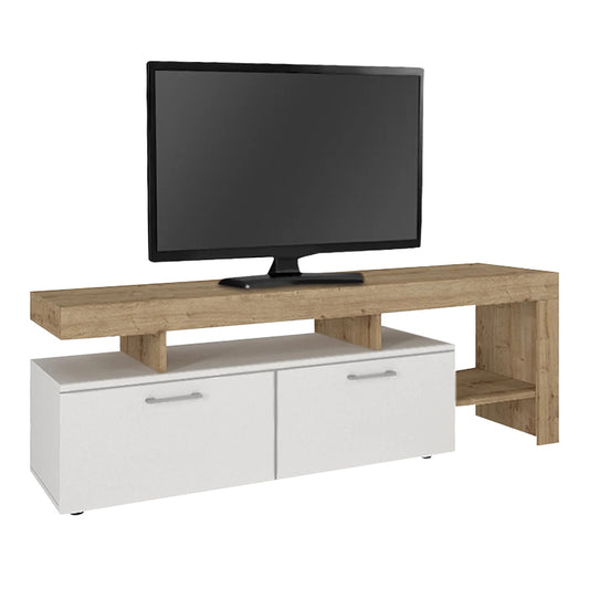 Έπιπλο Τηλεόρασης Acnes Χρώμα Λευκό - Sapphire Oak 160x40x53