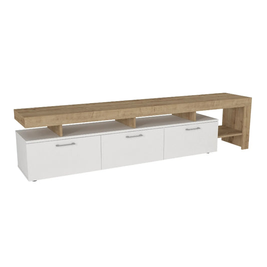 Έπιπλο Τηλεόρασης Acnes Χρώμα Λευκό - Sapphire Oak 220x40x52