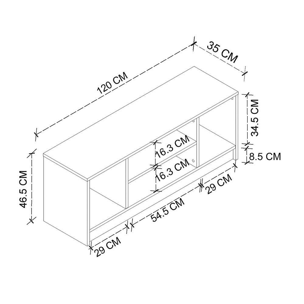 Έπιπλο Τηλεόρασης Bahama Χρώμα Λευκό - Sapphire Oak 120x35x46,5