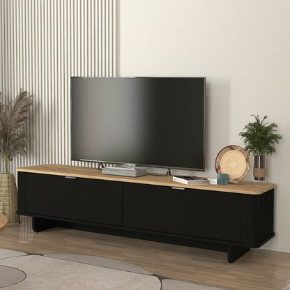 Έπιπλο Τηλεόρασης Bohema Χρώμα Μαύρο - Sepet Oak 180x47x45,6
