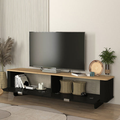 Έπιπλο Τηλεόρασης Bohema Χρώμα Μαύρο - Sepet Oak 180x47x45,6