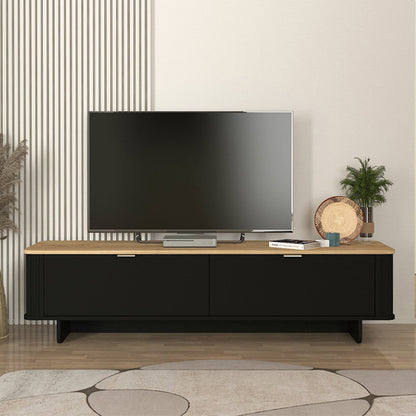 Έπιπλο Τηλεόρασης Bohema Χρώμα Μαύρο - Sepet Oak 180x47x45,6