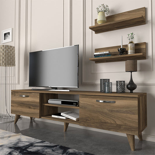 Έπιπλο Τηλεόρασης Colin Χρώμα Καρυδί 150x29,5x40,6