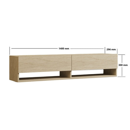 Έπιπλο Τηλεόρασης Επιτοίχιο Arges Χρώμα Travertine 140x29,6x30