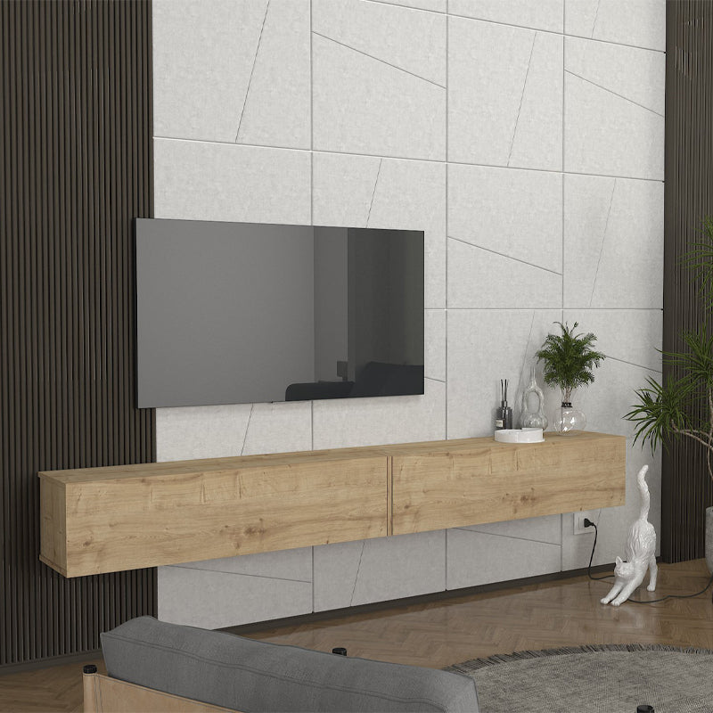 Έπιπλο Τηλεόρασης Επιτοίχιο Espanse Χρώμα Sapphire Oak 241,8x31,7x30
