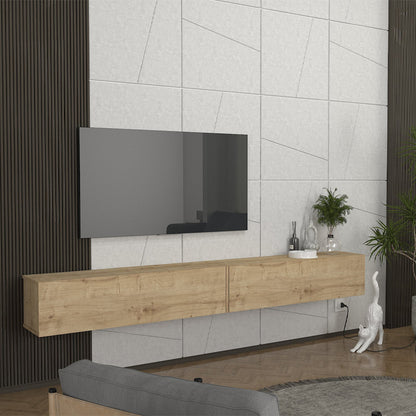 Έπιπλο Τηλεόρασης Επιτοίχιο Espanse Χρώμα Sapphire Oak 241,8x31,7x30