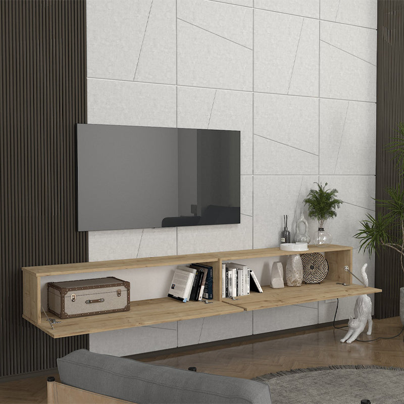 Έπιπλο Τηλεόρασης Επιτοίχιο Espanse Χρώμα Sapphire Oak 241,8x31,7x30